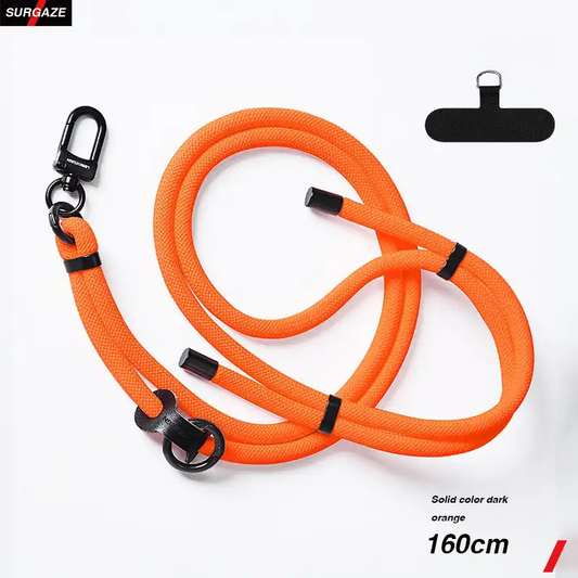 160cm Adjustable Crossbody strap Mobile Phone Lanyard Crossbody Adjustable Long Halter Wrist Woven Hang Rope Phone Case Gasket Lanyard orang