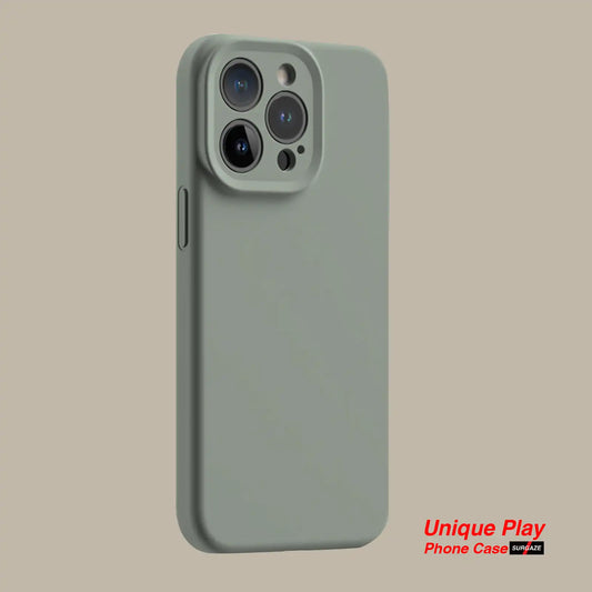 Apple Liquid Silicone iPhone Case Gray Bean Green