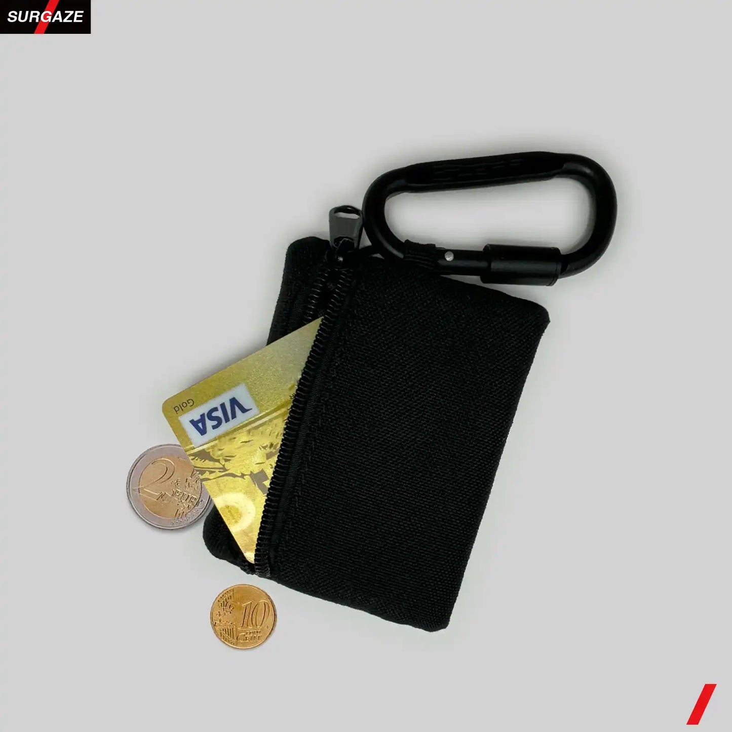 Outdoor sports coin bag mini pouch key case credit card Black